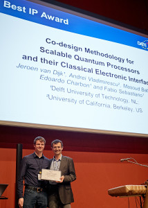 Jeroen van Dijk (left) receiving the Best IP award at DATE 2018 (copyright: DATE 2018).